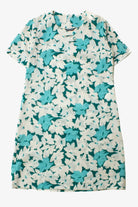 Vintage Carriage Court Blue Floral Shift Dress (1980s)
