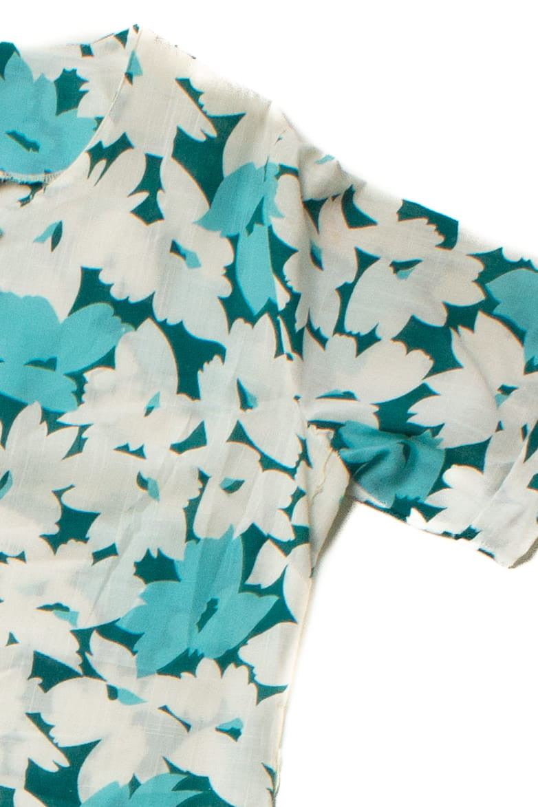 Vintage Carriage Court Blue Floral Shift Dress (1980s)