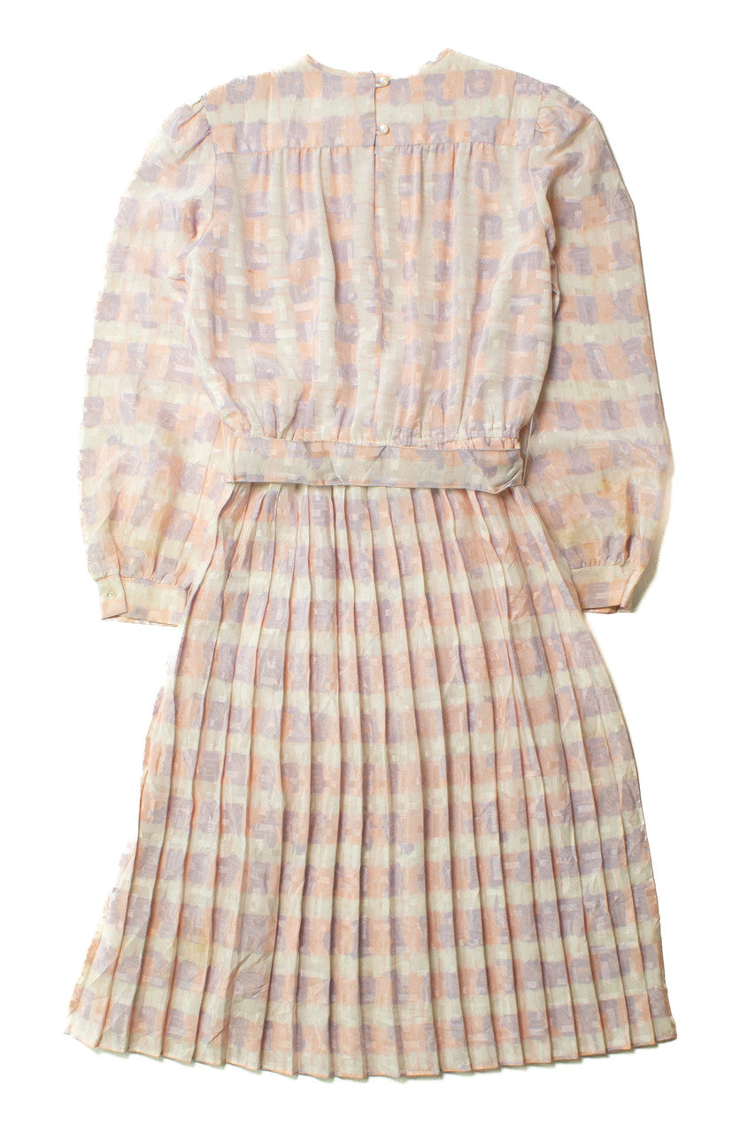 Vintage Lisa Michaels Pink Pleated Dress (1980s)