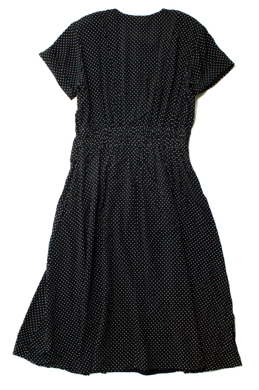Vintage Nina Piccalino Black Polka Dot Dress (1990s)