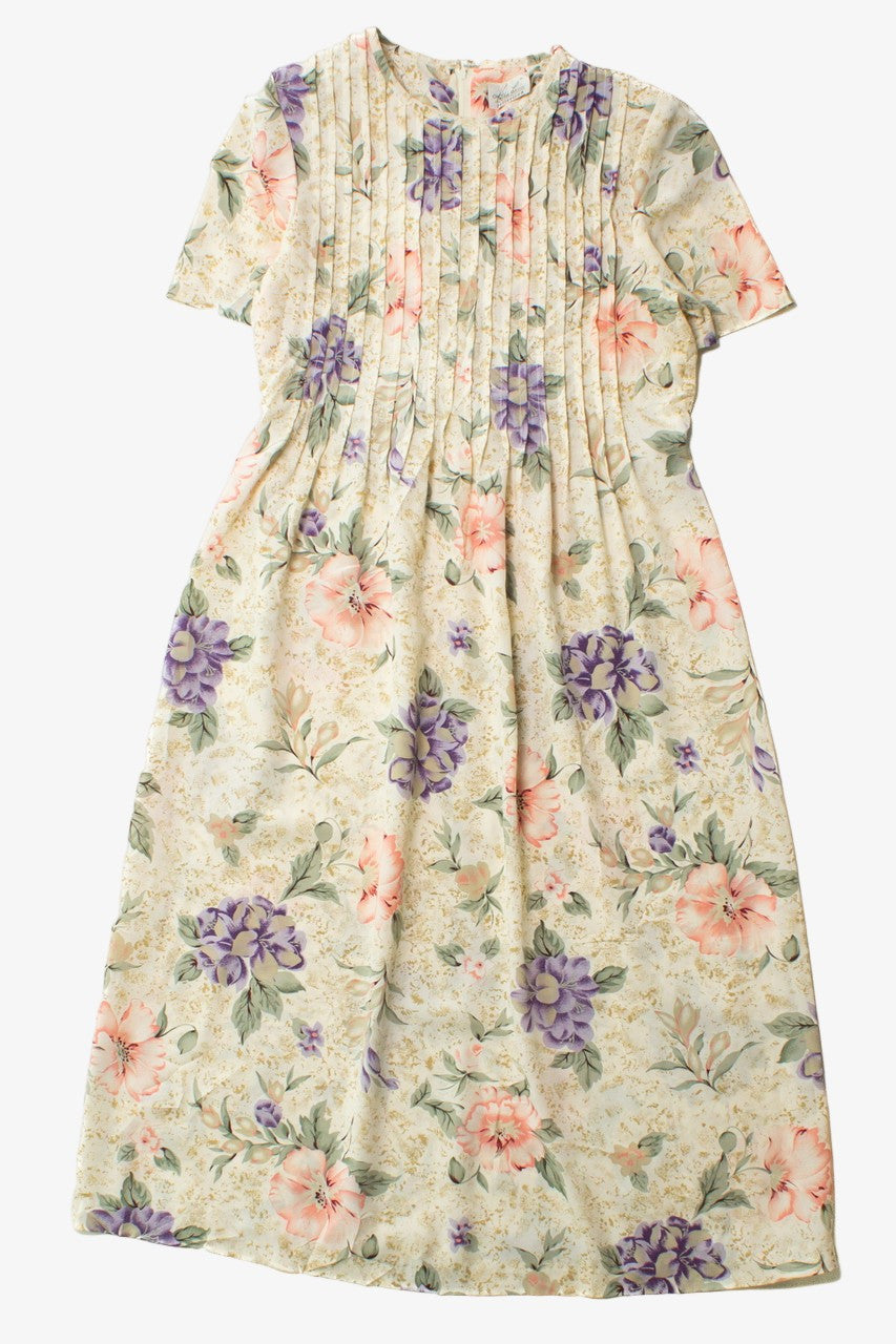 Vintage Kathie Lee Floral Pleated Dress (1990s)
