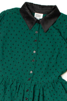 Vintage Silky Embroidered Polka Dot Dress