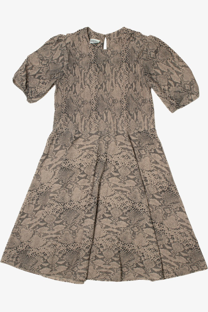 Vintage Snake Skin Print Promises Petites Dress