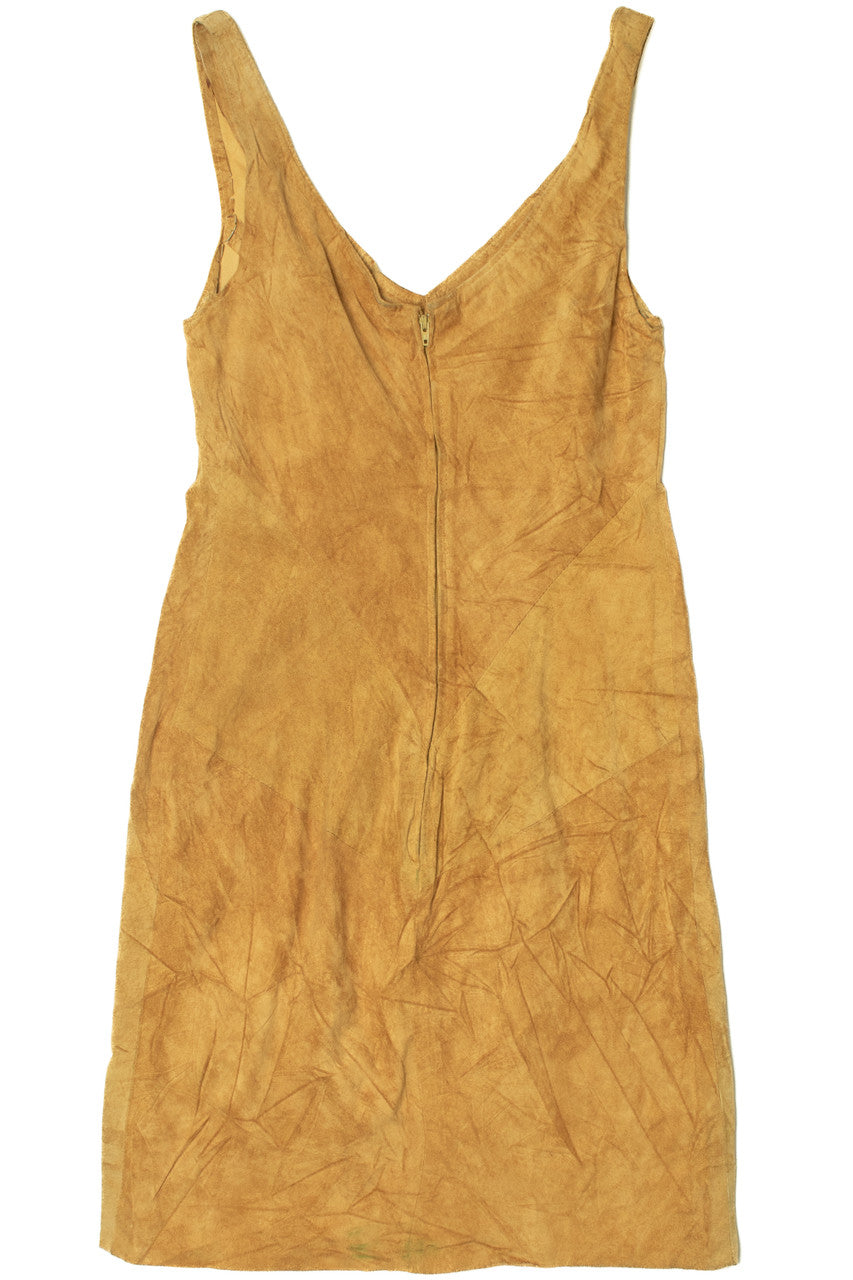 Vintage Hugo Buscati Leather Suede Mini Dress (1990s)