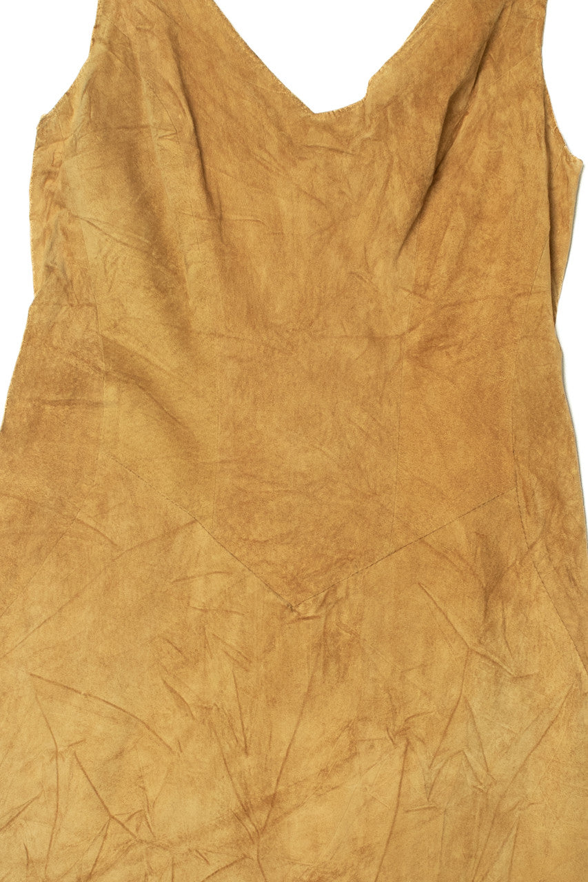 Vintage Hugo Buscati Leather Suede Mini Dress (1990s)