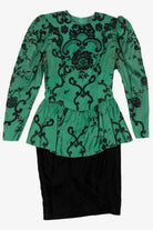 Vintage Emerald Scott McClintock Peplum Dress (1980s)