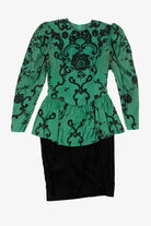 Vintage Emerald Scott McClintock Peplum Dress (1980s)