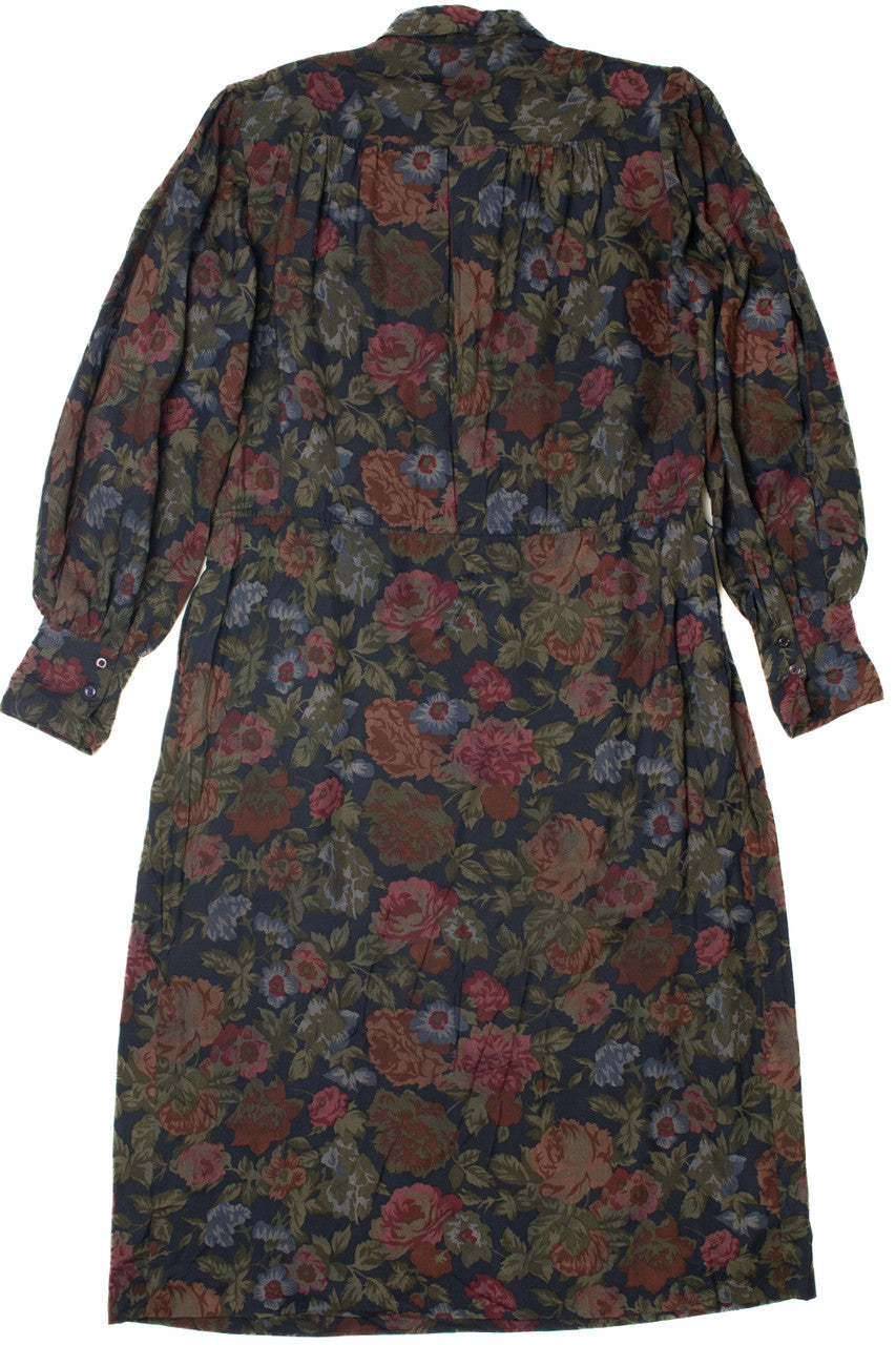 Vintage Floral Lands End Direct Long Sleeve Dress