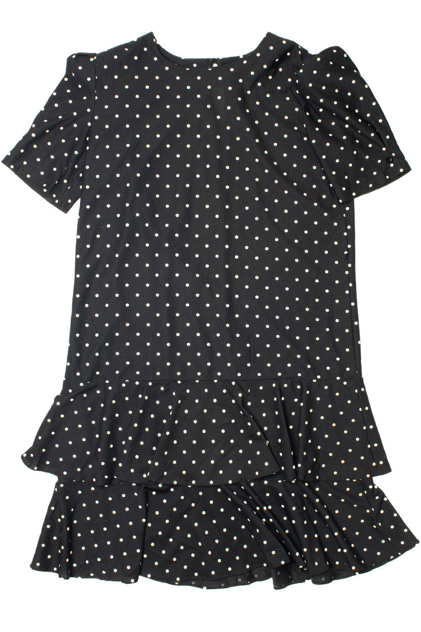 Vintage Semi-Sheer Polka Dot Drop Waist Dress