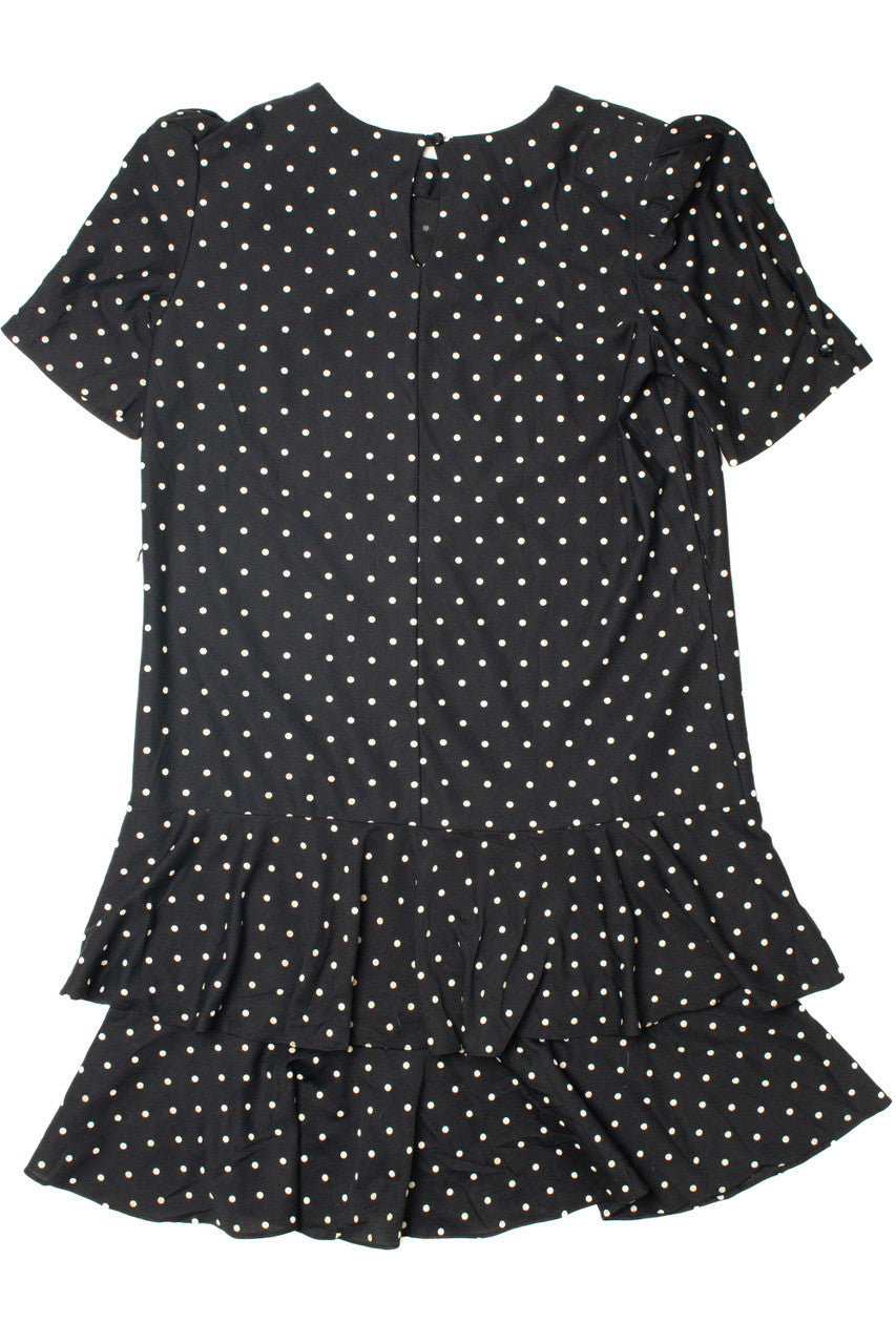 Vintage Semi-Sheer Polka Dot Drop Waist Dress