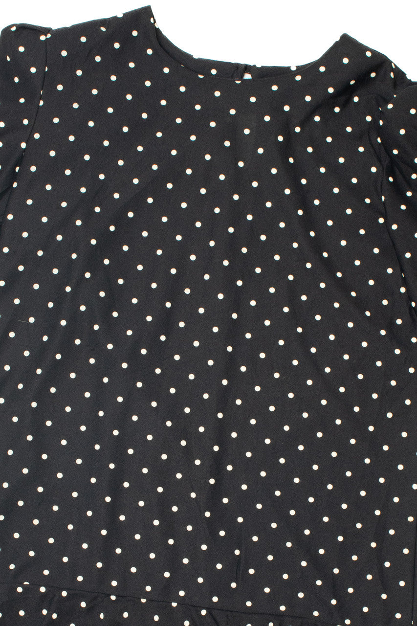 Vintage Semi-Sheer Polka Dot Drop Waist Dress