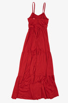 Vintage Red Tiered Maxi Dress (1990s)