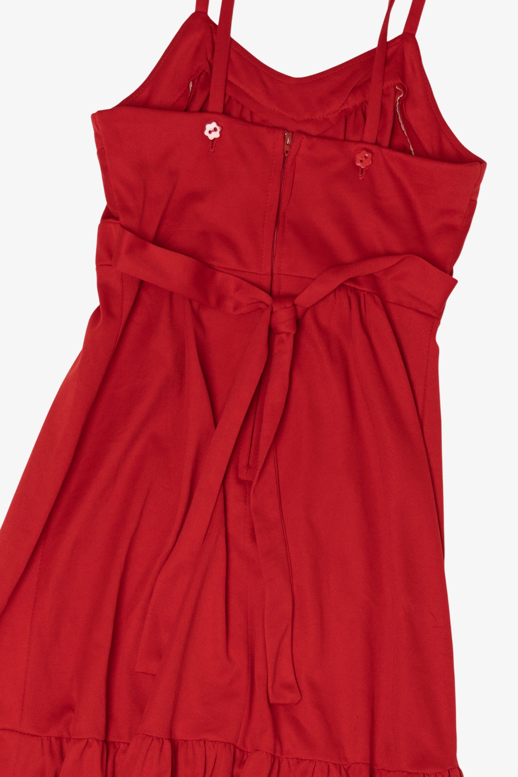 Vintage Red Tiered Maxi Dress (1990s)