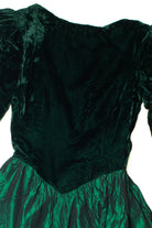 Vintage Crushed Velvet 3/4 Sleeve Large Bow Dress (1980s)