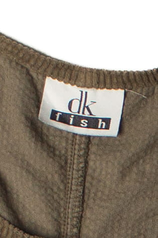 Vintage DK Fish Button Front Corduroy Mini Dress