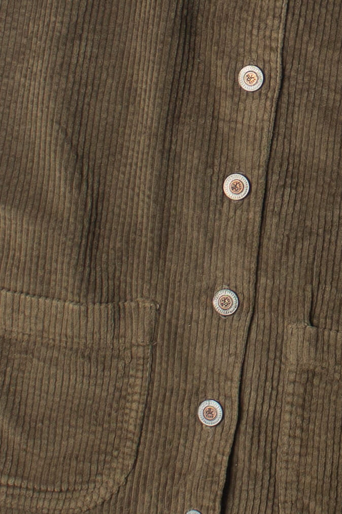 Vintage DK Fish Button Front Corduroy Mini Dress