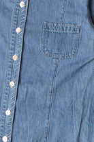 Vintage Real Comfort Stitch Detail Denim Button Front Dress