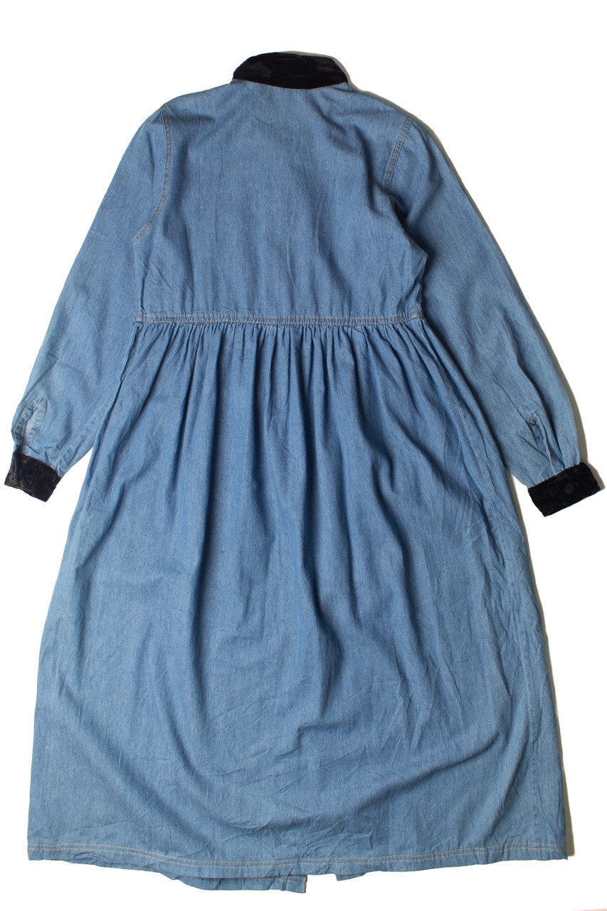 true blue denim dress Women's Petite Blue Denim Long Sleeve Fitted Mini Dress