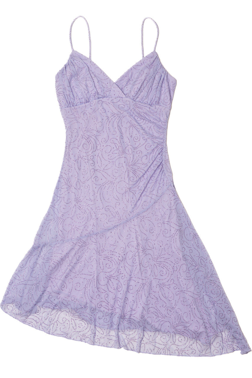 Vintage Lavender Swirl Asymmetrical Dress