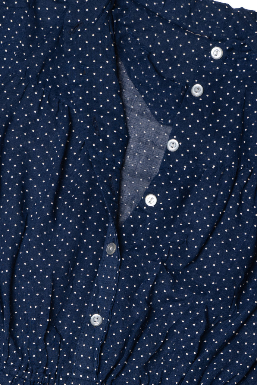 Vintage Navy Blue Swiss Dot Unlined Dress