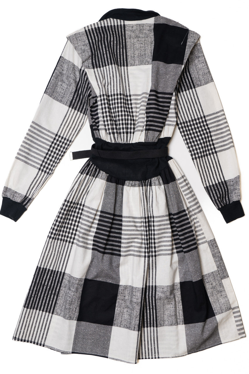 Vintage 1950s Style Open Front Dress With Belt