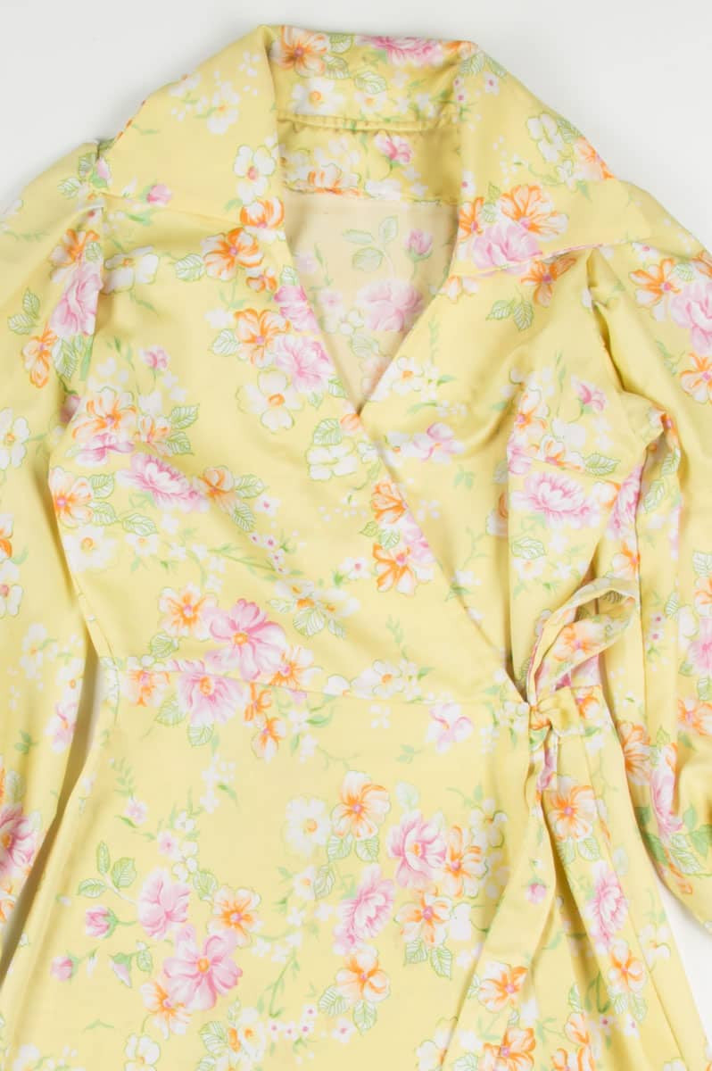 Yellow Floral Wrap Vintage Dress – Ragstock