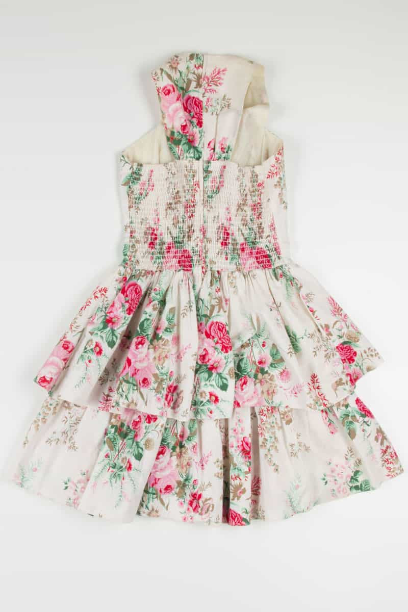 80s Floral Ruffle Vintage Dress