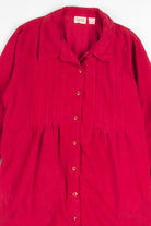 Red Button Front Shirt Dress