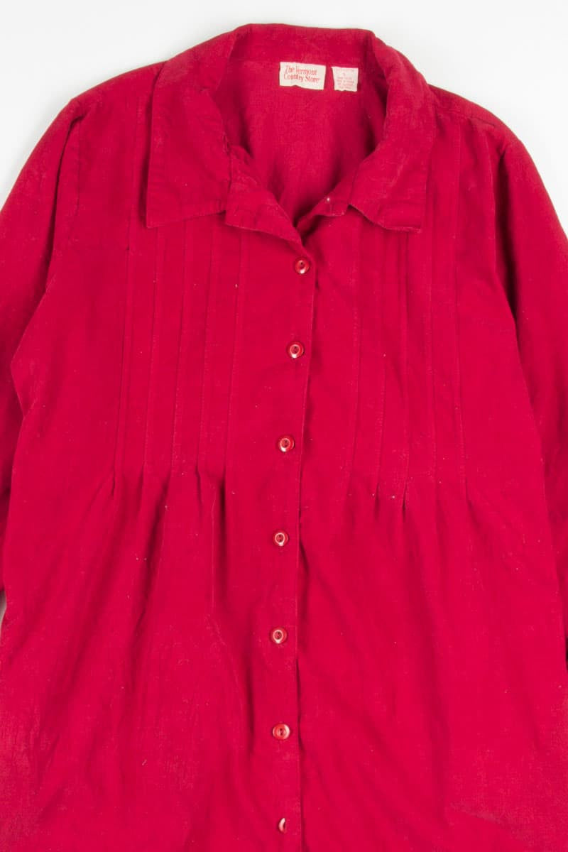 Red Button Front Shirt Dress
