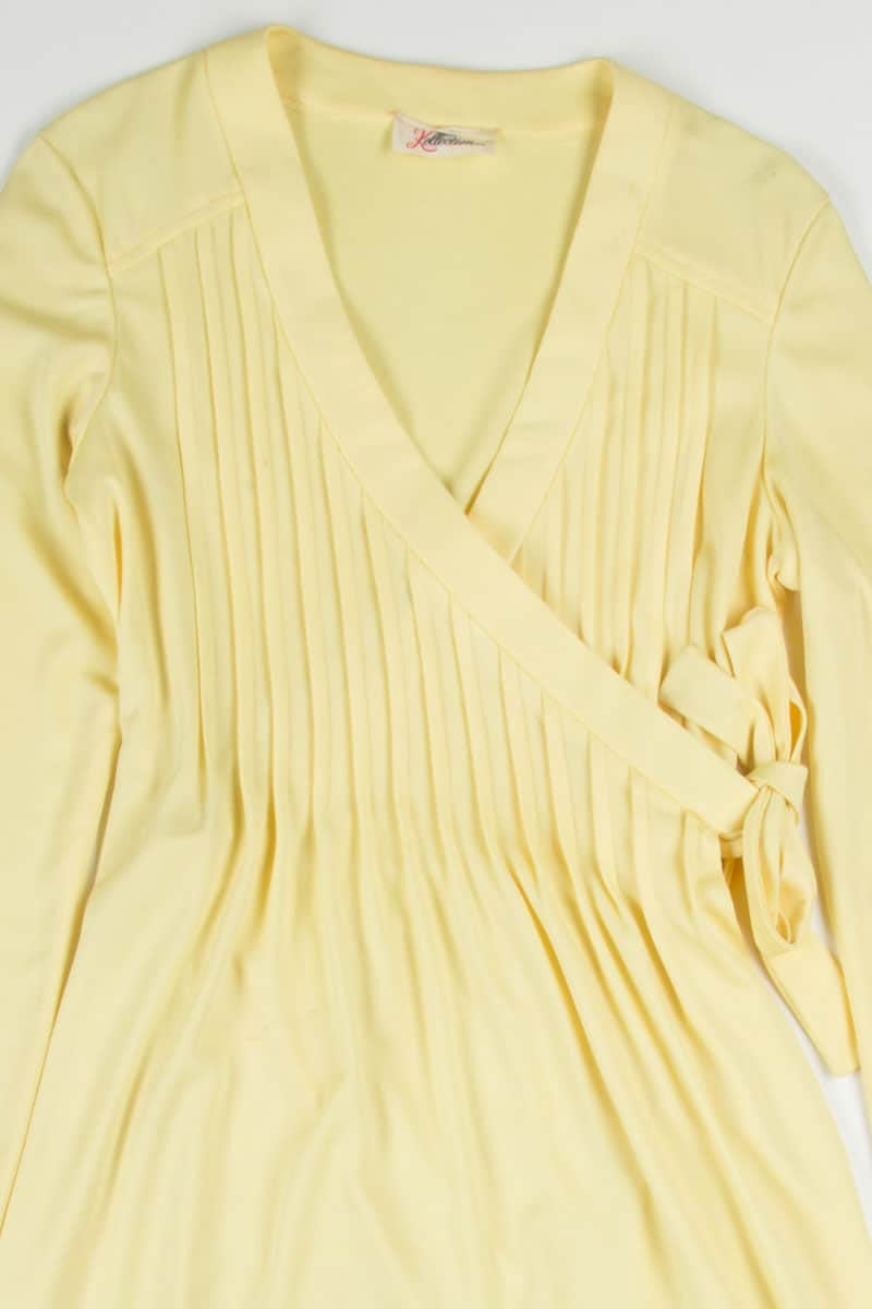 Vintage Yellow Wrap Dress