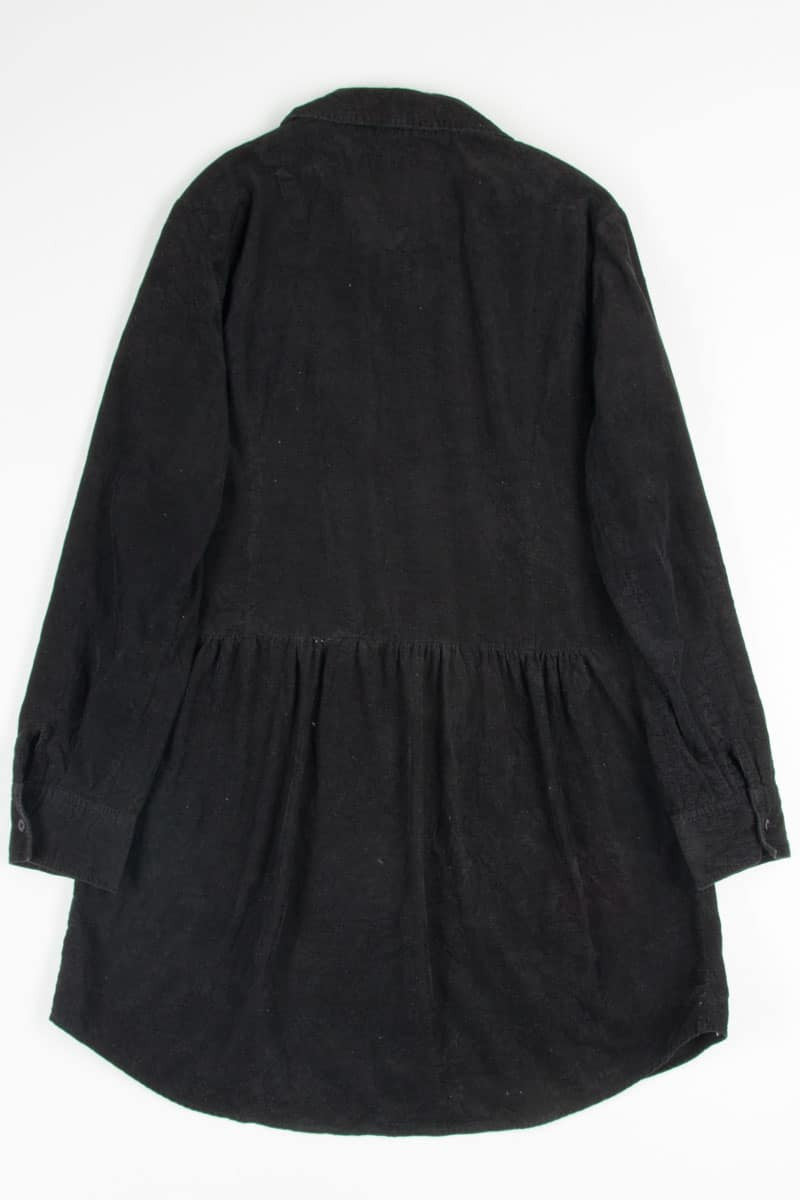 Black Corduroy Shirt Dress 1