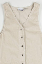 Cream Corduroy Button Front Dress