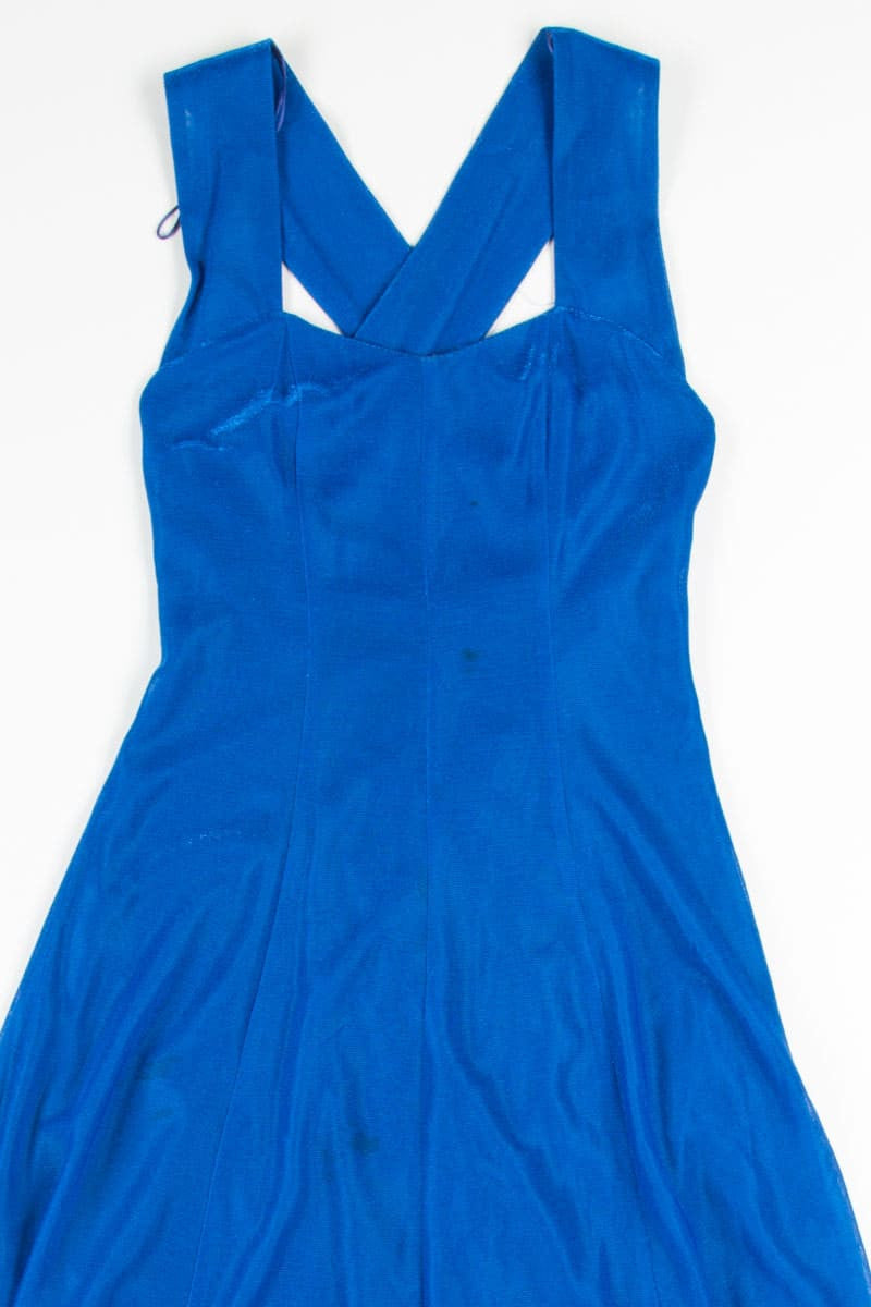 Blue Metallic Swing Dress