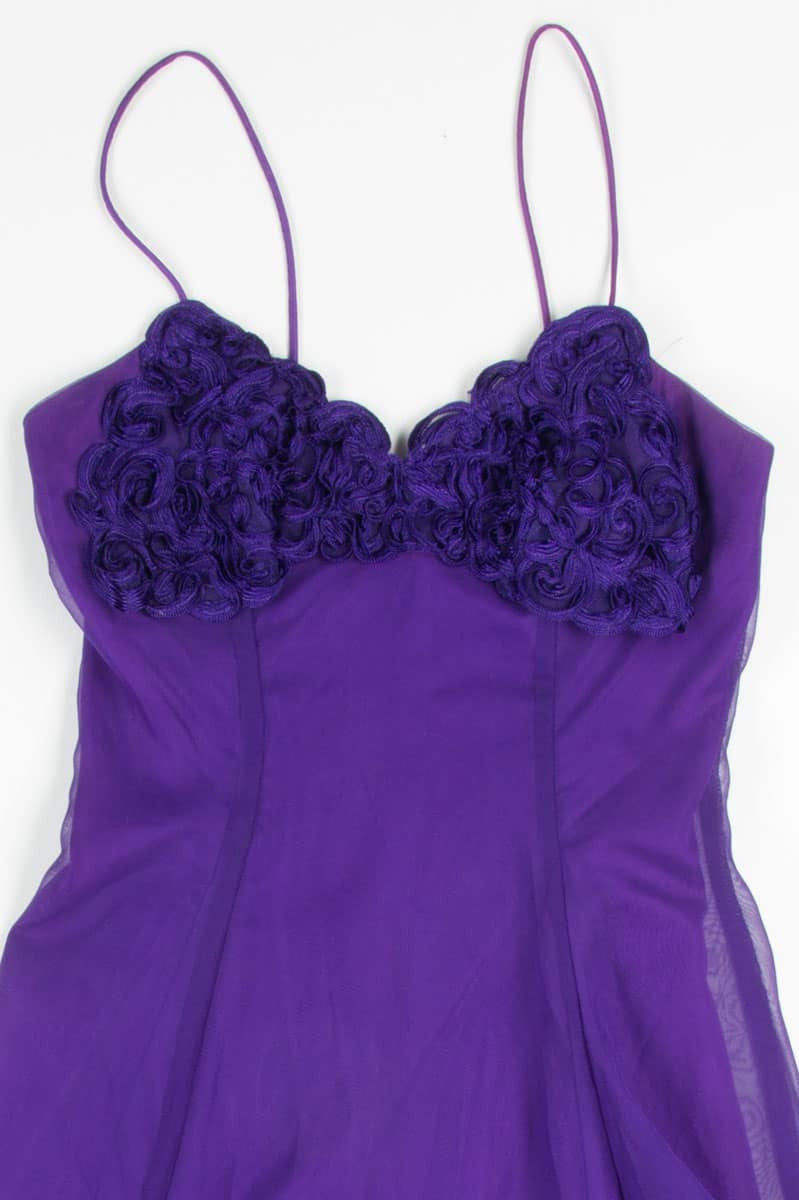 Purple Rosette Swing Dress