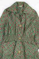 Vintage Cherry Pattern Quilted House Coat