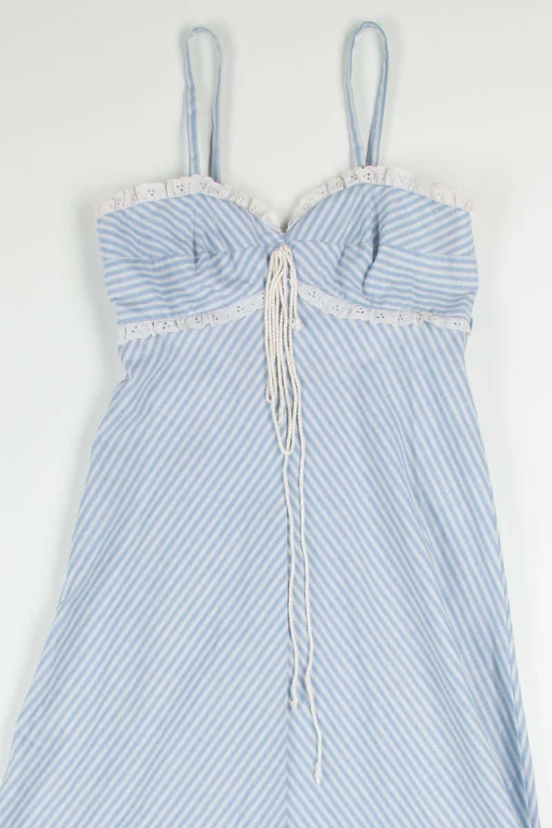 Blue Striped Summer Maxi Dress