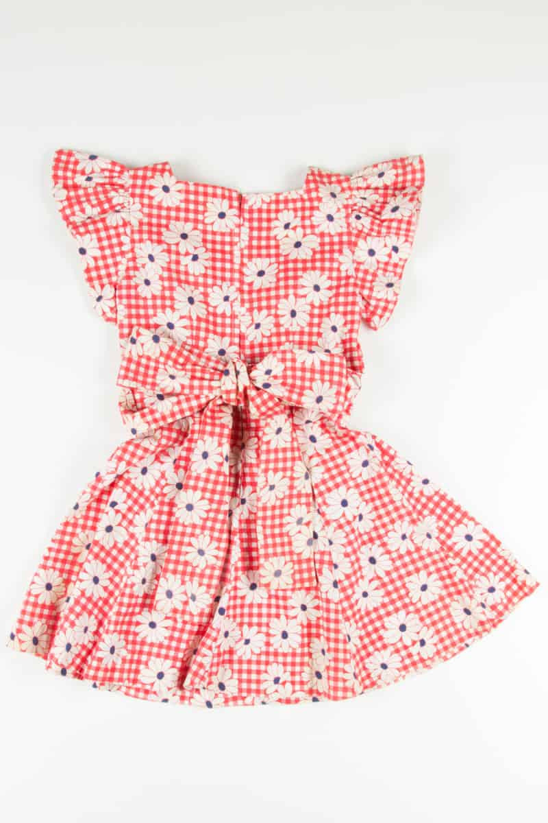 Red Gingham Daisy Summer Dress