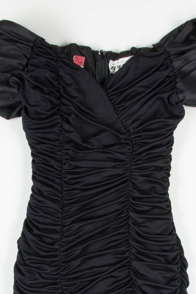 Black Ruched Party Dress