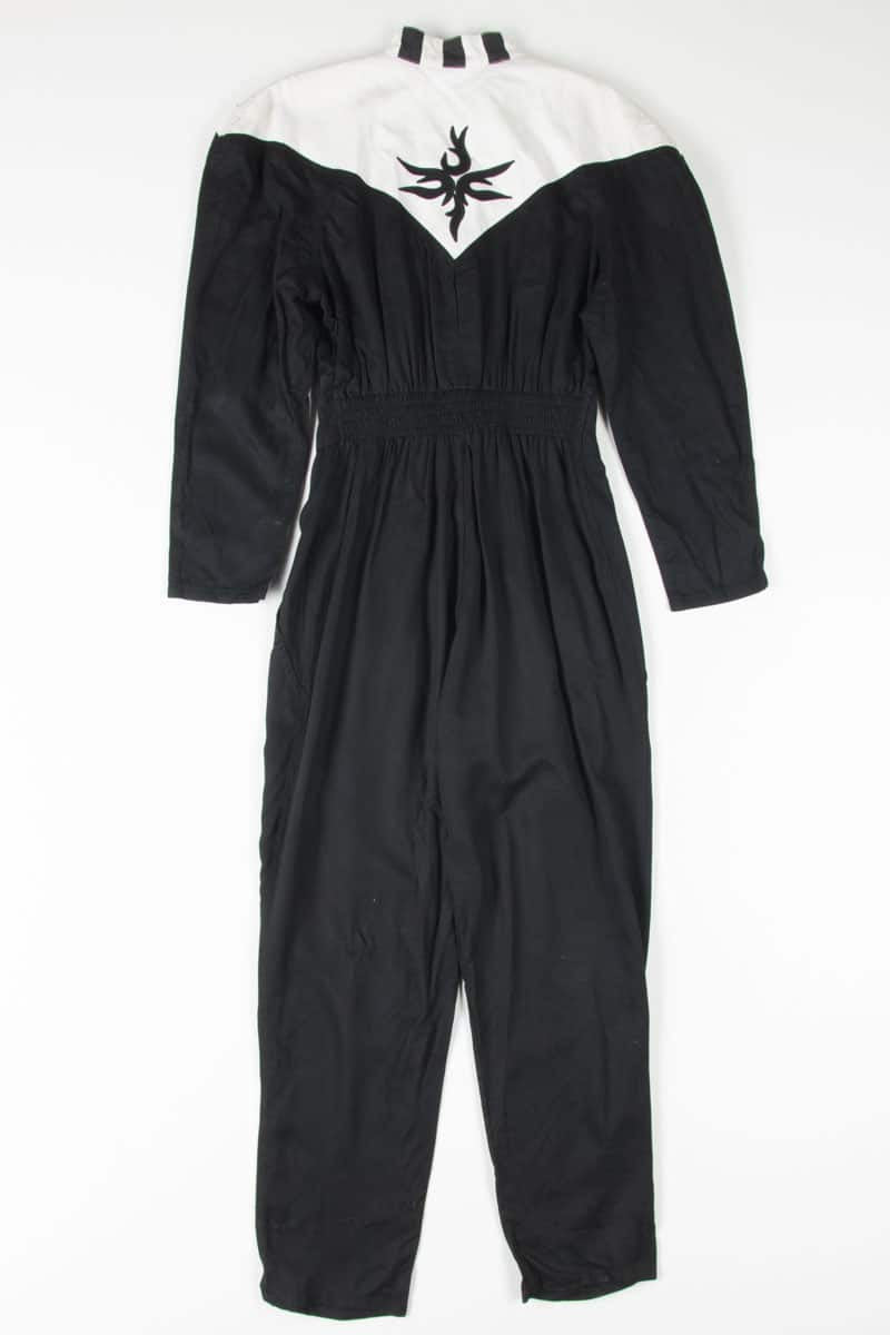 Vintage Black & White Swirl Detail Jumpsuit