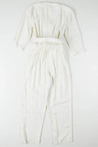 Stained White Floral Embroidered Jumpsuit
