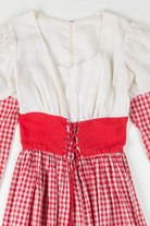 Red Gingham Peasant Dress