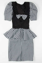 Houndstooth Drop Waist Vintage Dress
