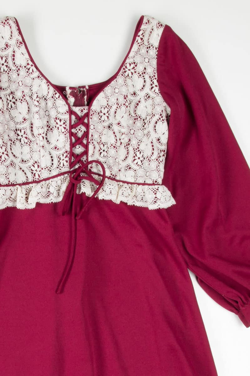 Burgundy Peasant Top Dress