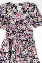 90s Black Floral Dress