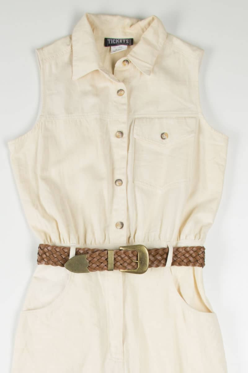 Cream Denim Shirt Dress