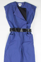 Retro Royal Pinstripe Jumpsuit