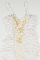 Draping Cream Lace Front Dress