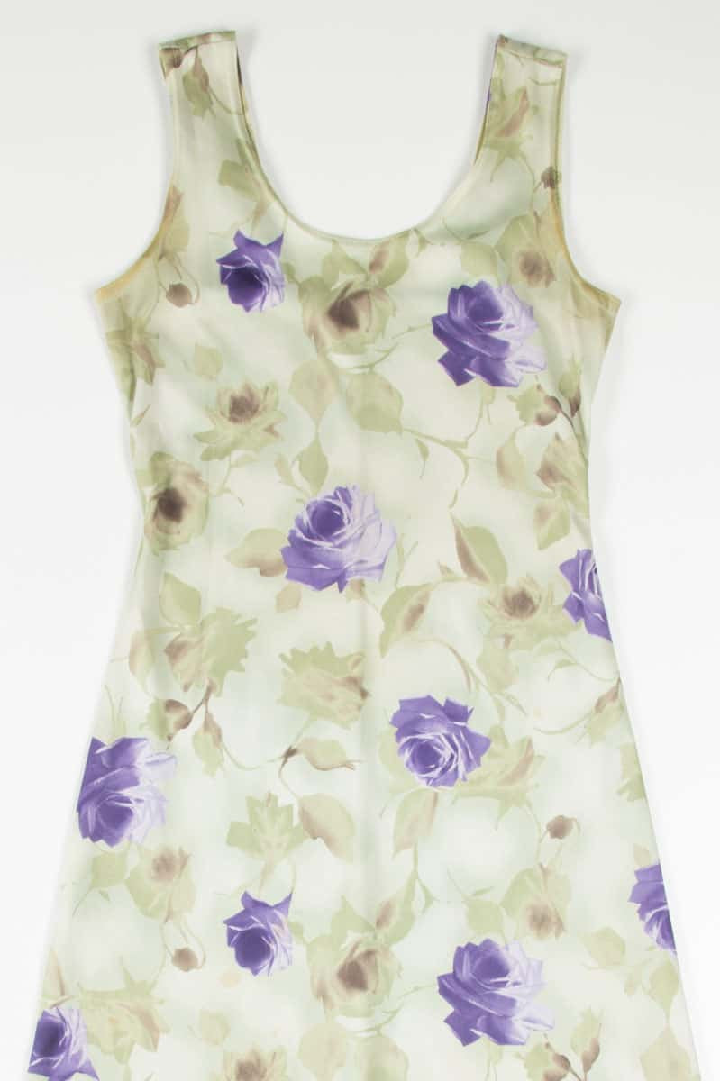 Green Rose Print Sundress
