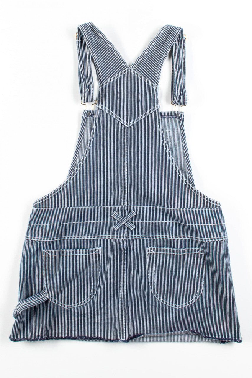 Striped Overall Denim Pinafore