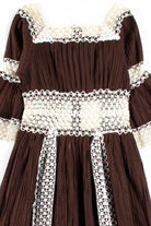 Brown Lace Hippie Maxi Dress